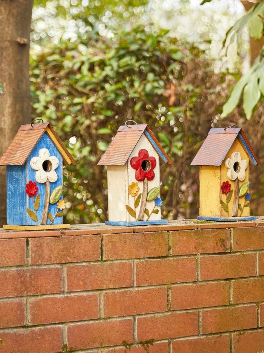 Bird Houses for Outside, 10.2" H Hanging Bird House for Outdoor Patio Garden Dec - Picture 4 of 9